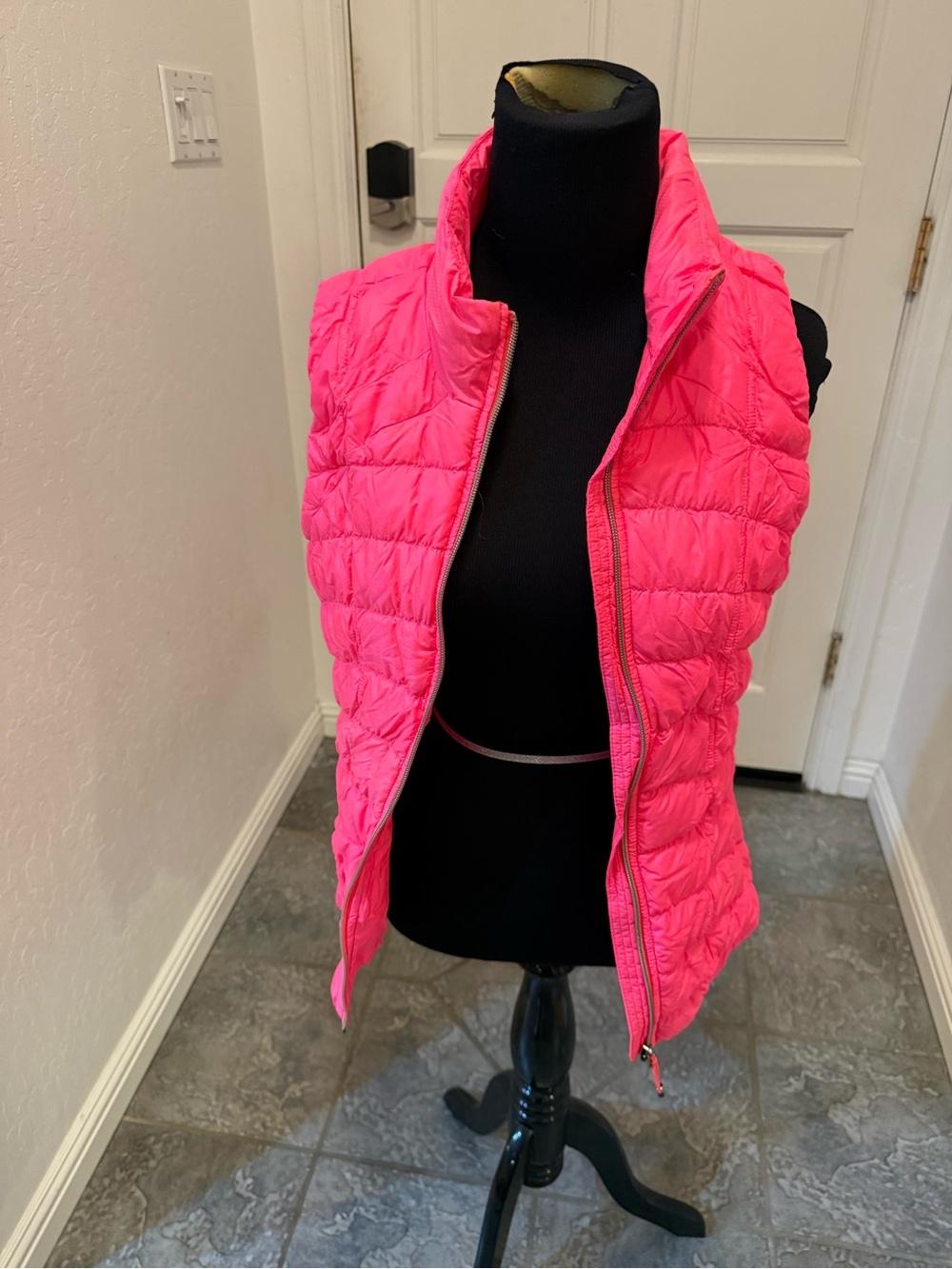 Athleta Neon Pink Quilted Puffer Vest